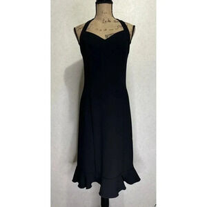 Vintage XOXO Y2K 90s Black Halter Dress Fairy Witch Grunge Goth Romantic Sz 7/8